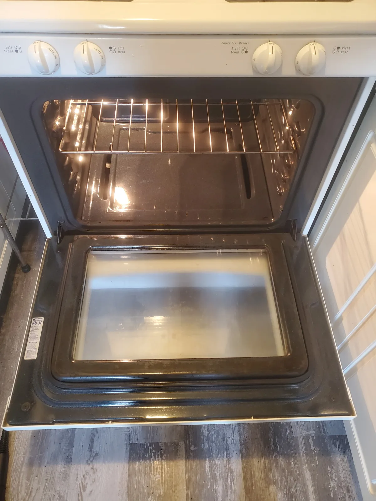 Sparkling clean oven after deep cleaning