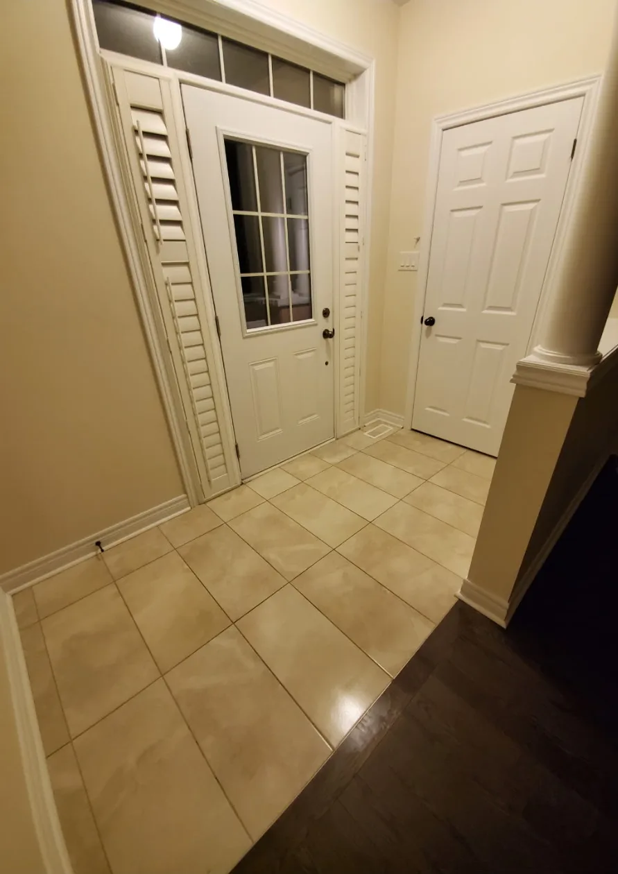 Sparkling clean entryway with tile flooring